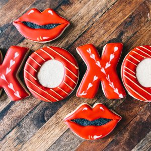 XOXO Valentine's Day Cut-out Sugar Cookies