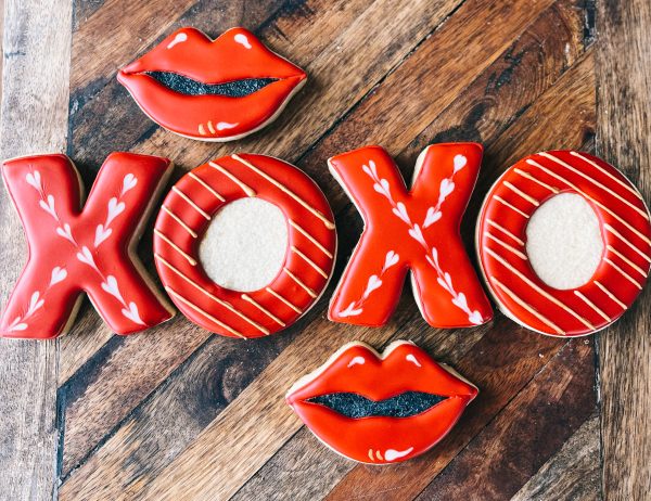 XOXO Valentine's Day Cut-out Sugar Cookies